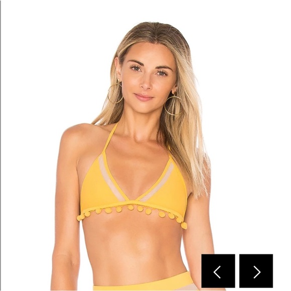 Tularosa Other - Tularosa Confetti Yellow Nina Pompom Swim Bikini Top size XS